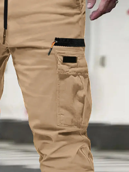 Men’s outdoor cargo pants American casual straight-leg tapered harem long pants