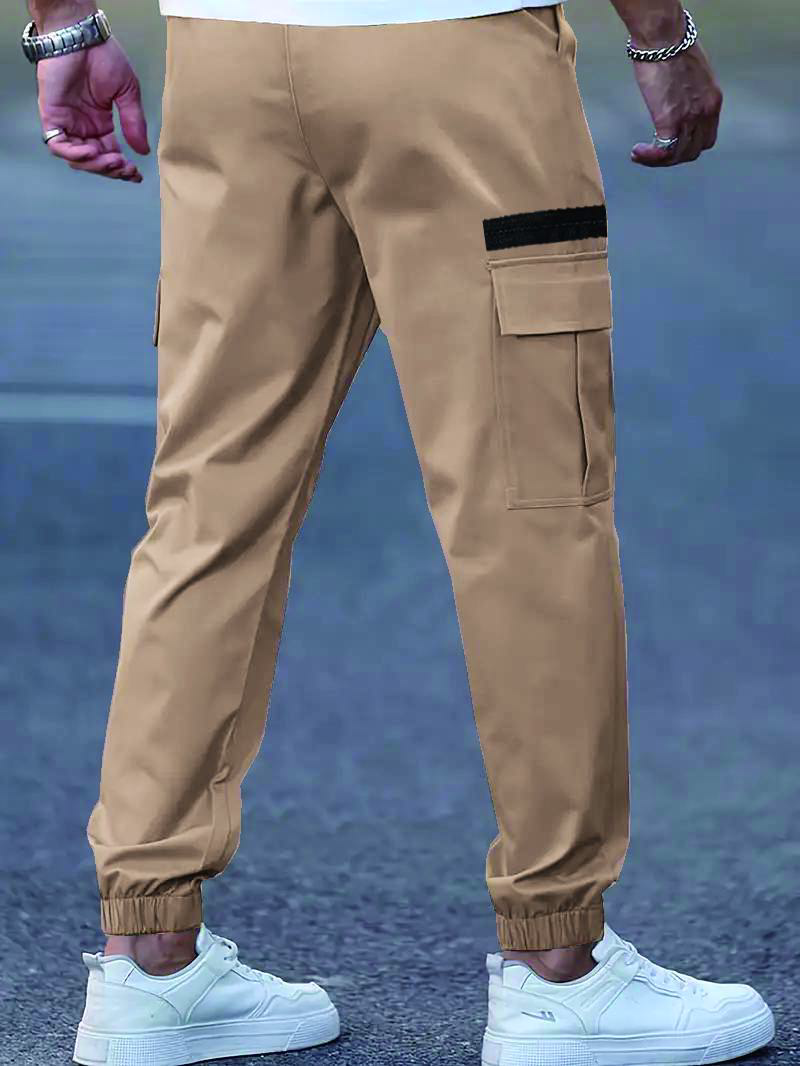 Men’s outdoor cargo pants American casual straight-leg tapered harem long pants