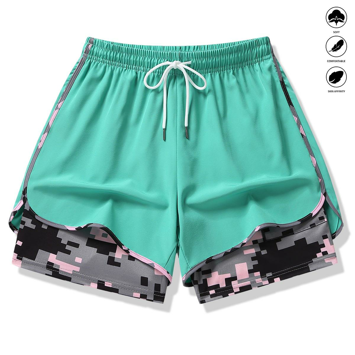 women’s casual athletic shorts with built-in liner