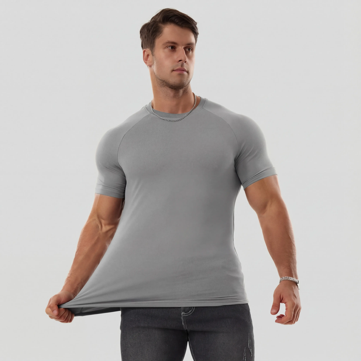 【LAST DAY SALE】Men's Raglan Sleeve Tee Athletic Tapered Fit