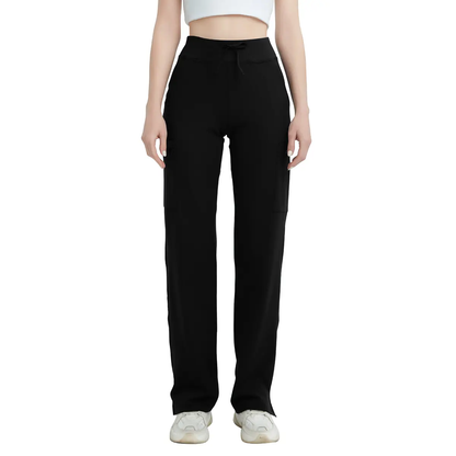 High Rise Yoga Scrub Pants Women - Straight Leg Uniform Pants with Cargo Pocket（XS-4XL）