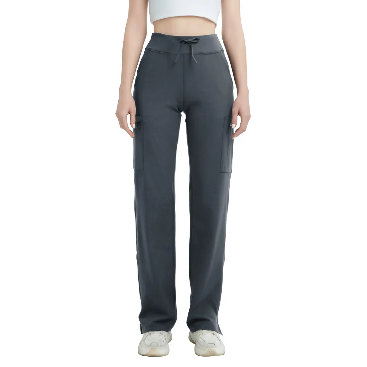 High Rise Yoga Scrub Pants Women - Straight Leg Uniform Pants with Cargo Pocket（XS-4XL）