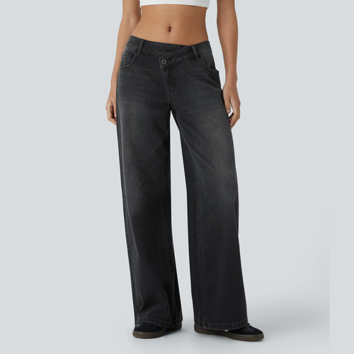 Women's Low Rise Wide Leg Jeans-1