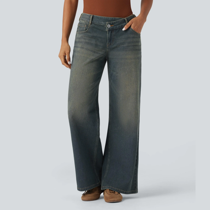 Women's Low Rise Wide Leg Jeans-1