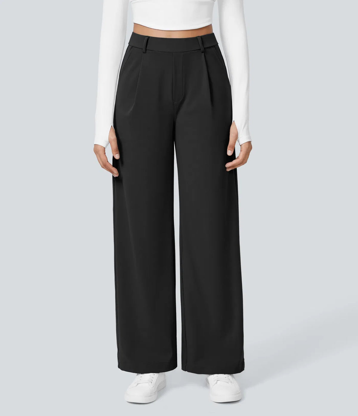 juniprel DayStretch High Waisted Pocket Straight Leg Work Pants