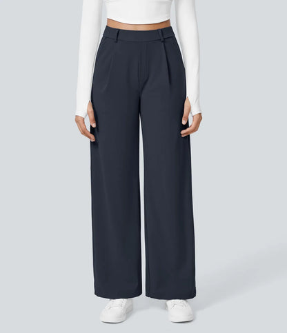 juniprel DayStretch High Waisted Pocket Straight Leg Work Pants