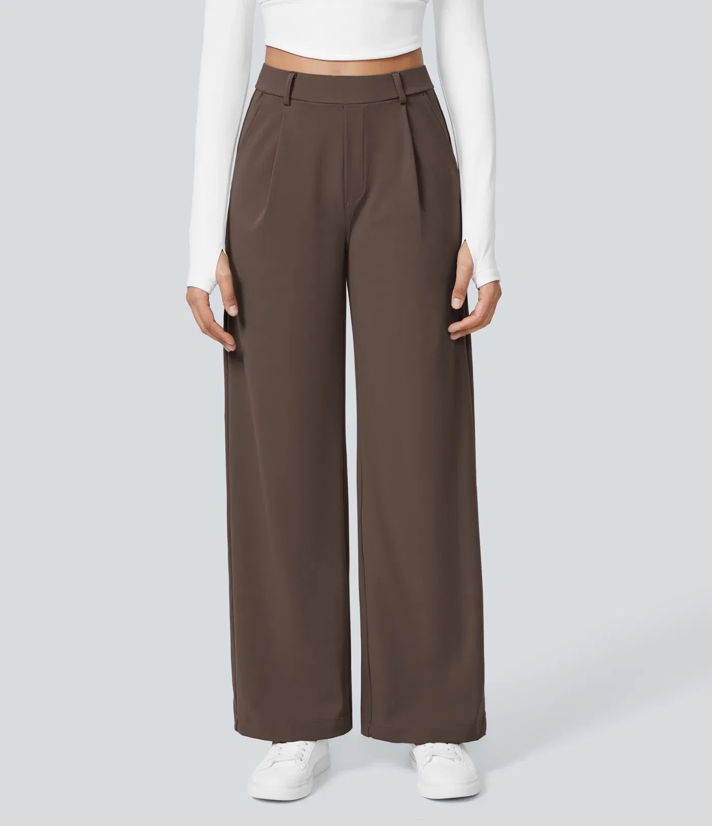 juniprel DayStretch High Waisted Pocket Straight Leg Work Pants