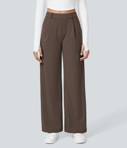 juniprel DayStretch High Waisted Pocket Straight Leg Work Pants