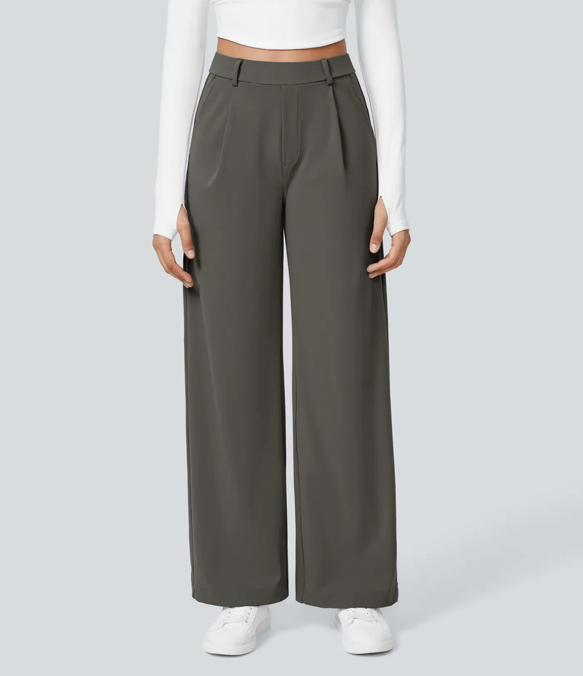 juniprel DayStretch High Waisted Pocket Straight Leg Work Pants