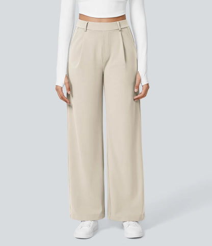 juniprel DayStretch High Waisted Pocket Straight Leg Work Pants