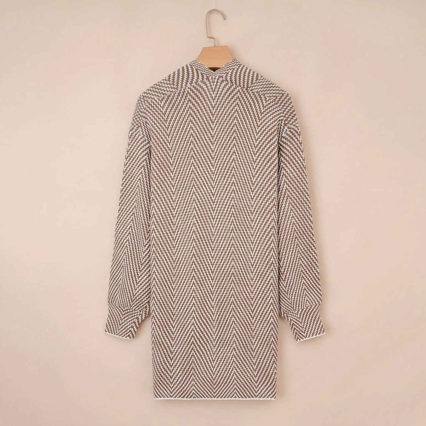 Women's Open Front Herringbone Cardigan Sweaters
