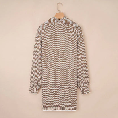 Women's Open Front Herringbone Cardigan Sweaters