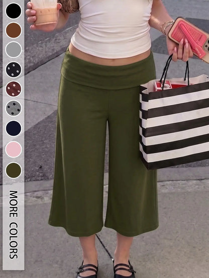 Women's Mid Waist Turn-Up Capri Leggings