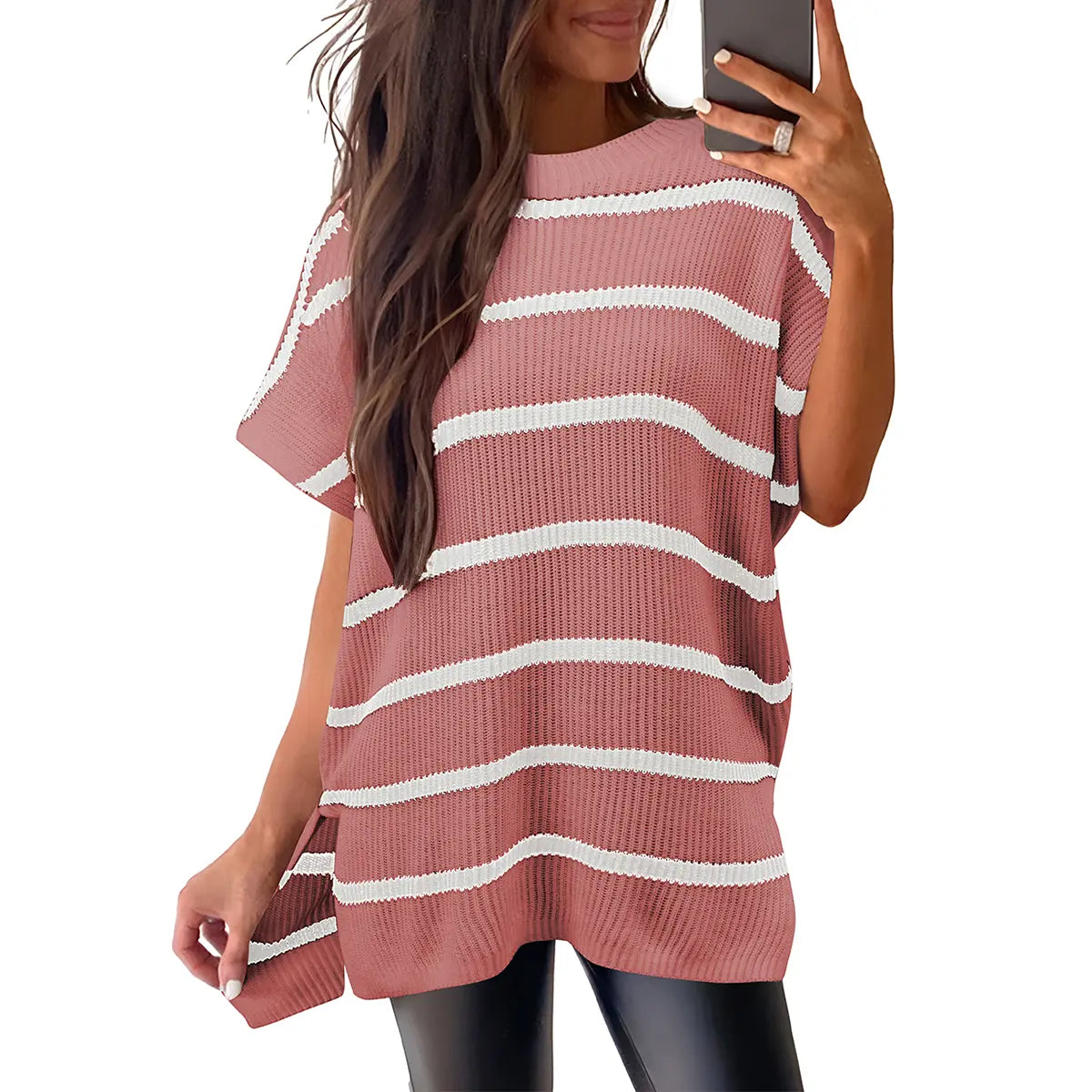 Women’s Solid Knit Puff Sleeve Sweater