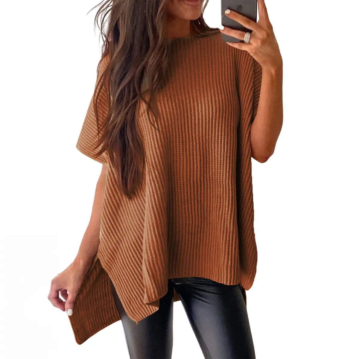 Women’s Solid Knit Puff Sleeve Sweater