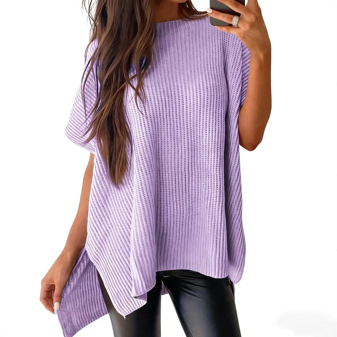 Women’s Solid Knit Puff Sleeve Sweater