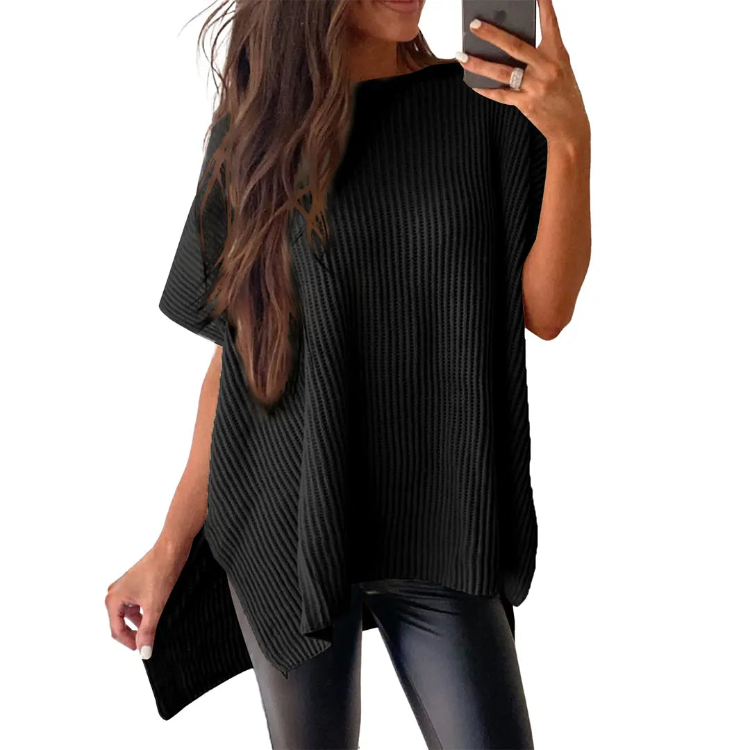 Women’s Solid Knit Puff Sleeve Sweater