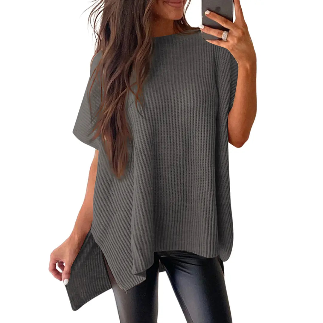 Women’s Solid Knit Puff Sleeve Sweater