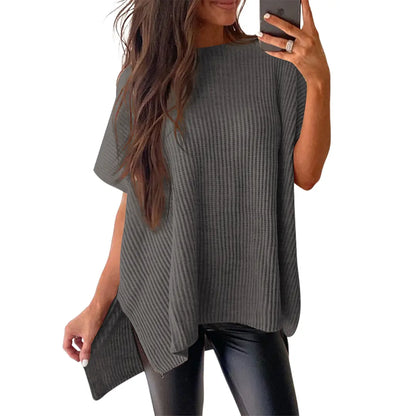 Women’s Solid Knit Puff Sleeve Sweater