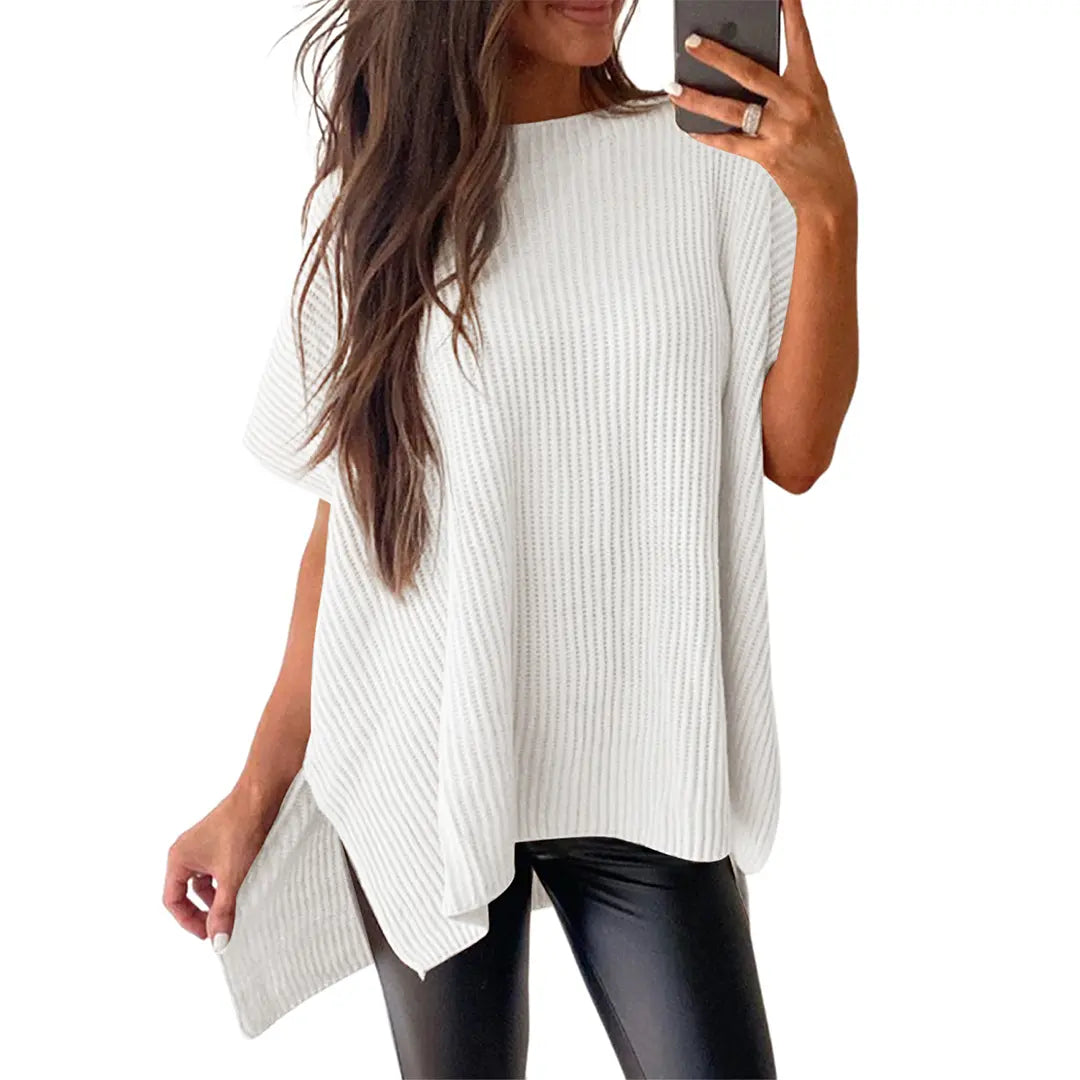 Women’s Solid Knit Puff Sleeve Sweater