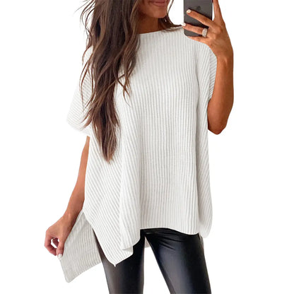 Women’s Solid Knit Puff Sleeve Sweater