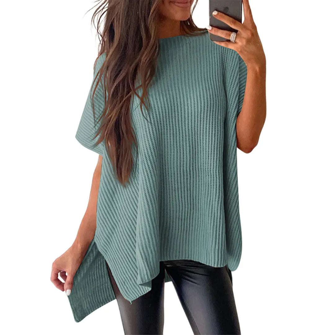 Women’s Solid Knit Puff Sleeve Sweater