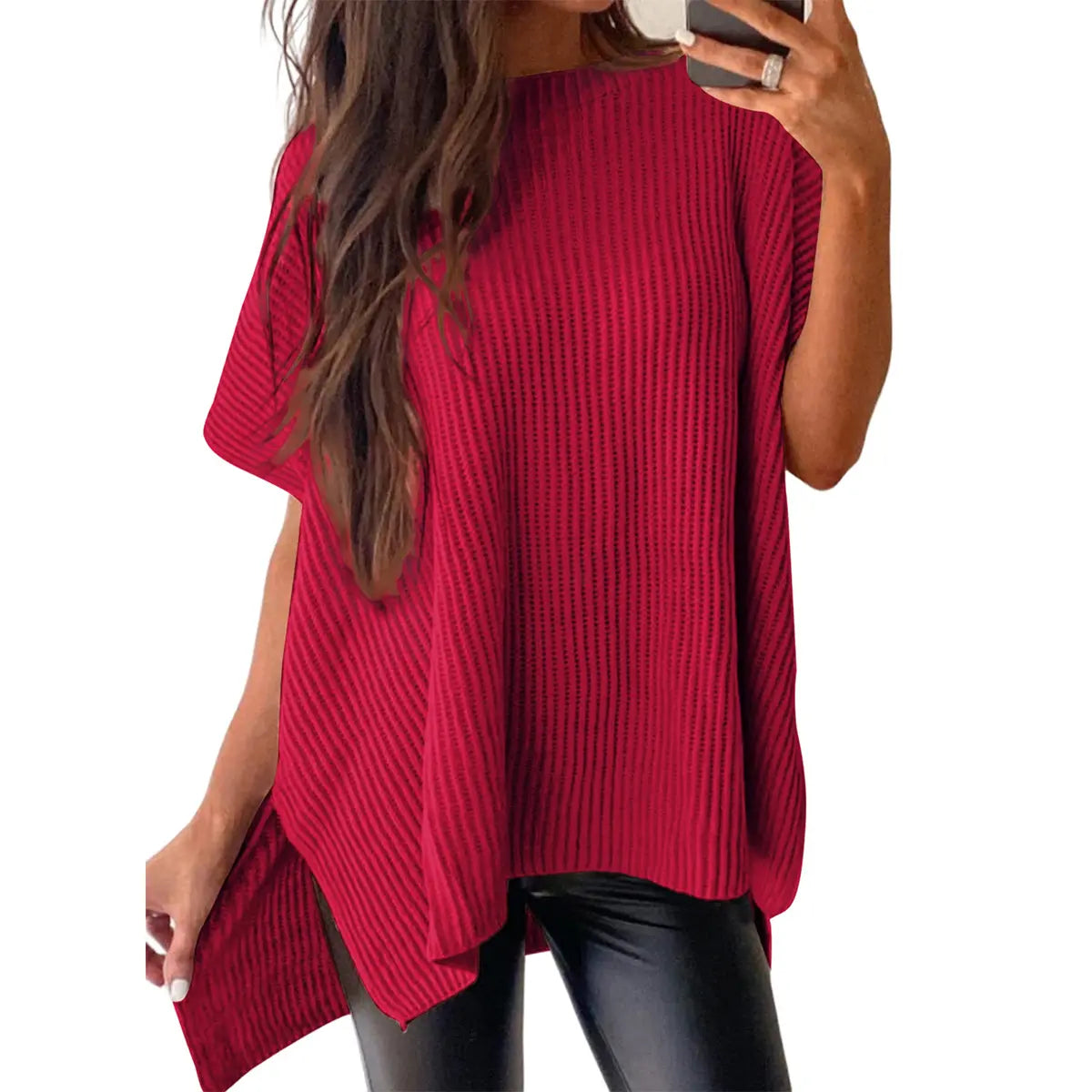 Women’s Solid Knit Puff Sleeve Sweater