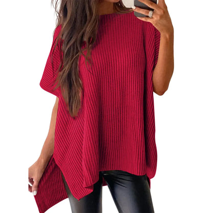 Women’s Solid Knit Puff Sleeve Sweater