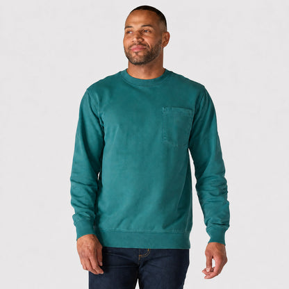 Vintage Washed Unisex Pocket Crewneck Sweatshirt