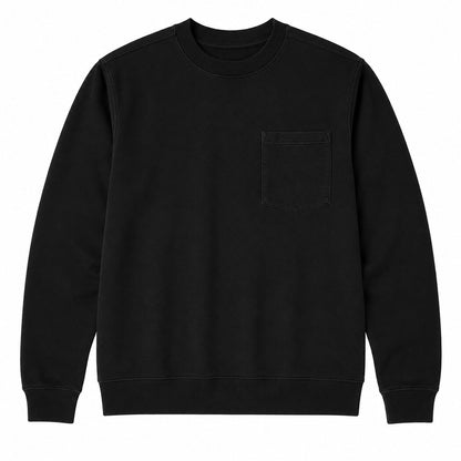 Vintage Washed Unisex Pocket Crewneck Sweatshirt