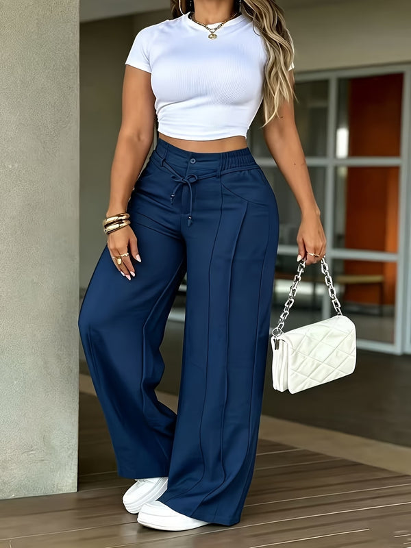 Damenhose mit hoher Taille und geradem Bein