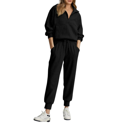 Women's 2-Piece Sweatsuits Set Long Sleeve Half Zip Pullover Sweatshirt