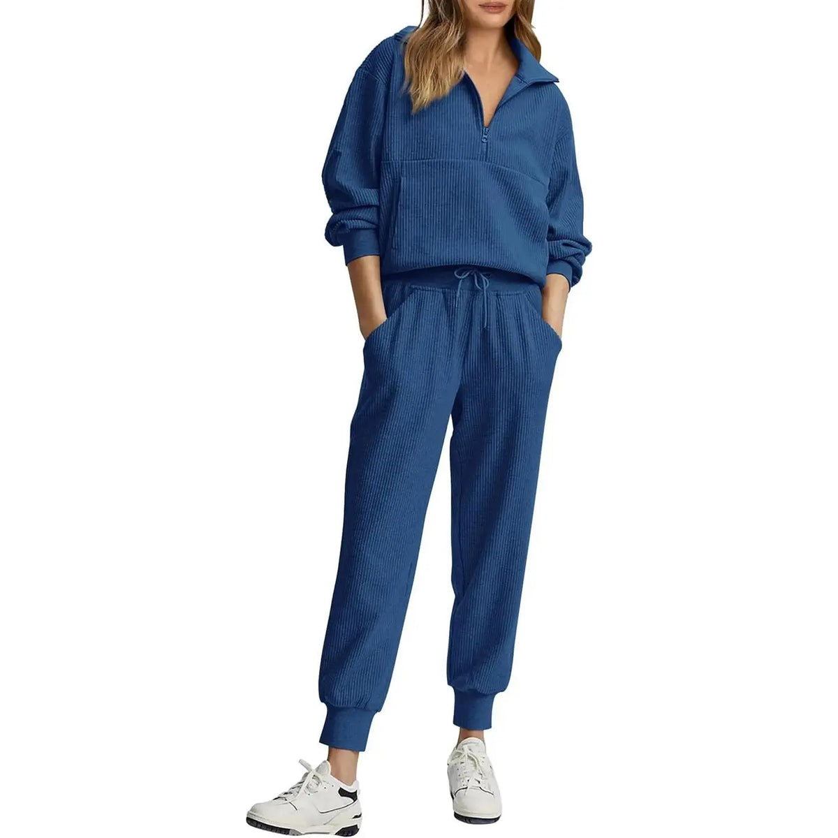 Women's 2-Piece Sweatsuits Set Long Sleeve Half Zip Pullover Sweatshirt