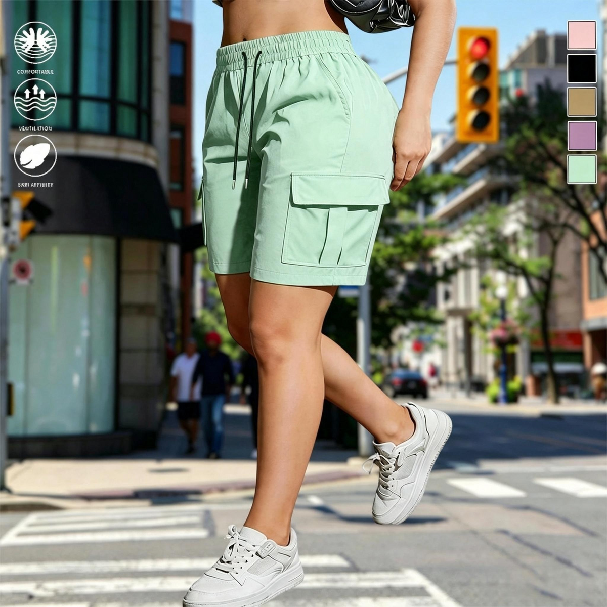 【End of Summer Sale】Women’s outdoor cargo shorts—multi-pocket design