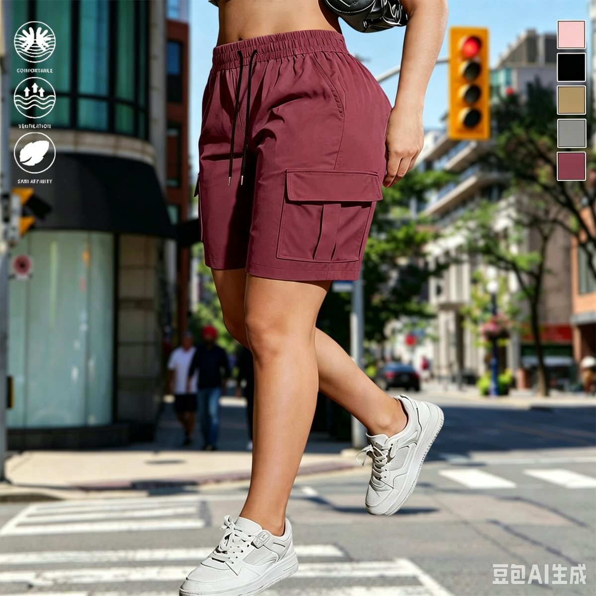 【End of Summer Sale】Women’s outdoor cargo shorts—multi-pocket design
