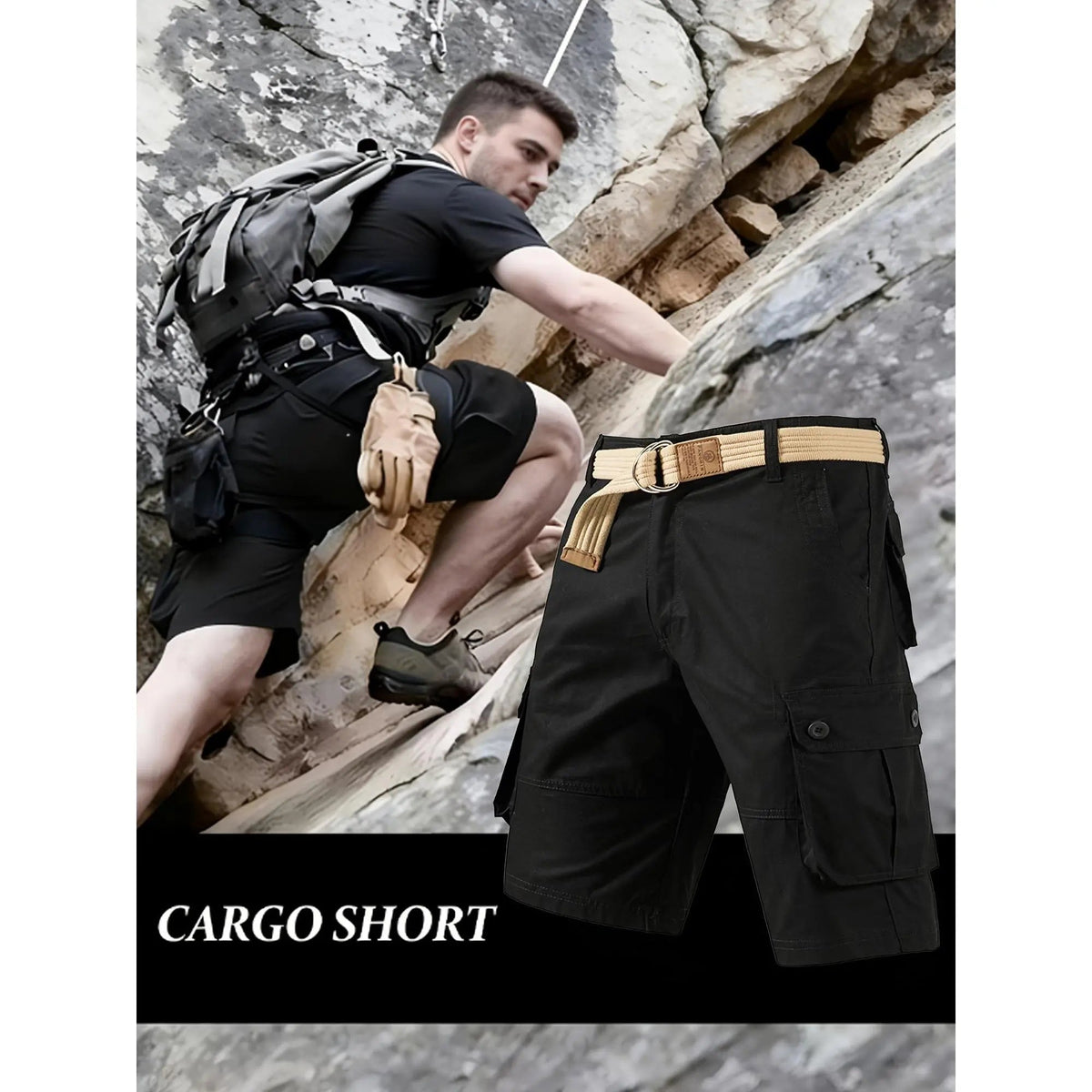 Men's Rugged Multi-Pocket Tactical Cargo Shorts
