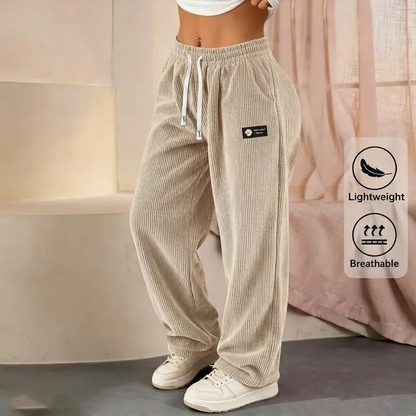 Bestseller 🏆 Einfarbige Cordhose für Damen mit geradem Bein
