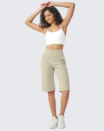 ⏰Last day promotion: Capri Pants for Women -Knee Length Wide Leg Yoga Capris Dressy Casual Summer Crop Pants with Pockets