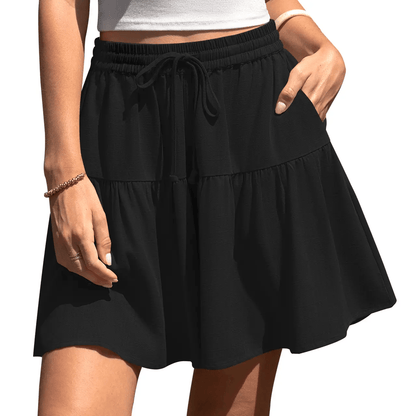 🔥Women's High Waist Drawstring Tiered Skort