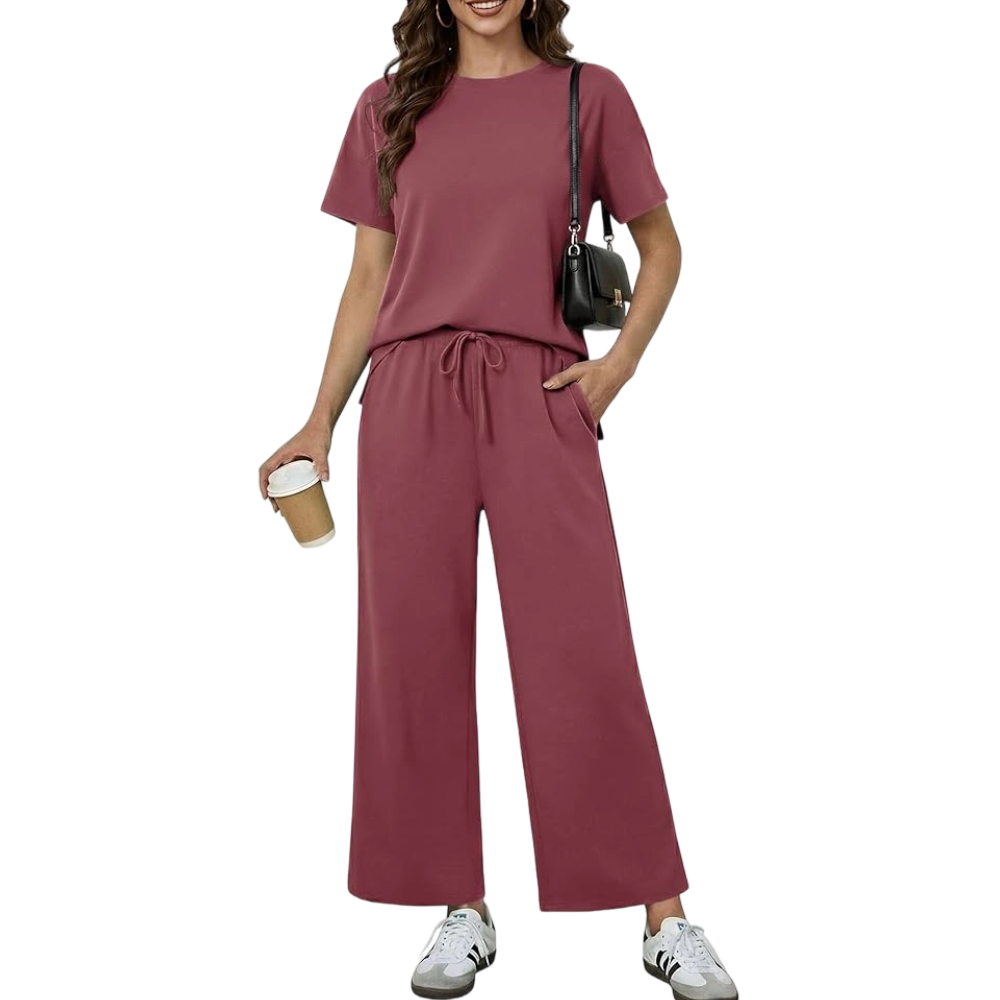 Women's Soft Short-Sleeve Loungewear Set