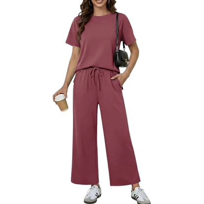 Women's Soft Short-Sleeve Loungewear Set