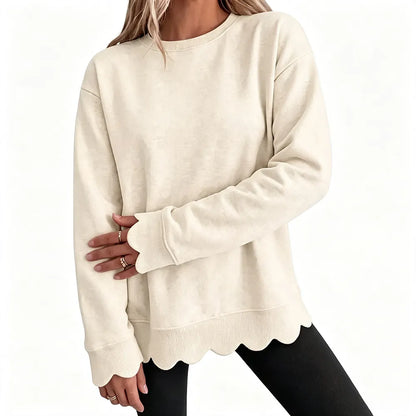 Women's Heather Crew Neck Oversized Tunic Sweatshirt
