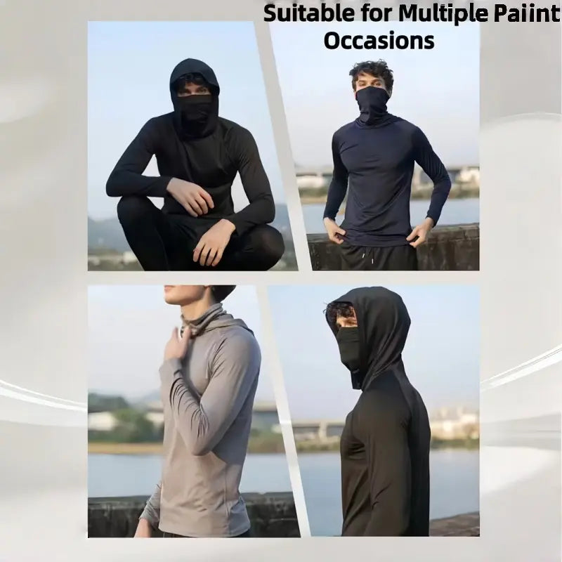 Men's casual hoodie with UPF50+ sun protection, soft and comfortable, classic and versatile.