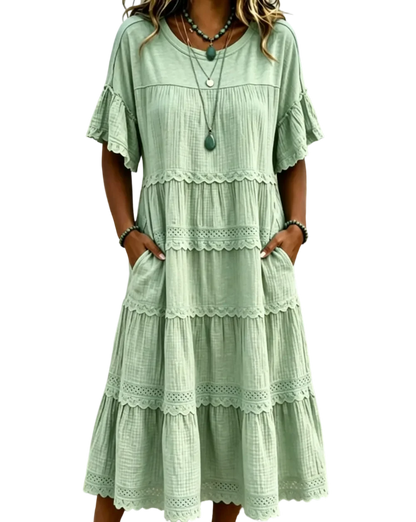 🔥Cool & breathable fabric🍃Women's Vintage Patchwork Lace Dress