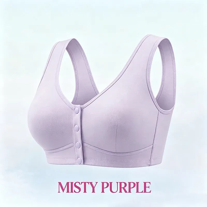 🔥Last Day💥Front Closure Breathable Cotton Lifting Bra for Senior