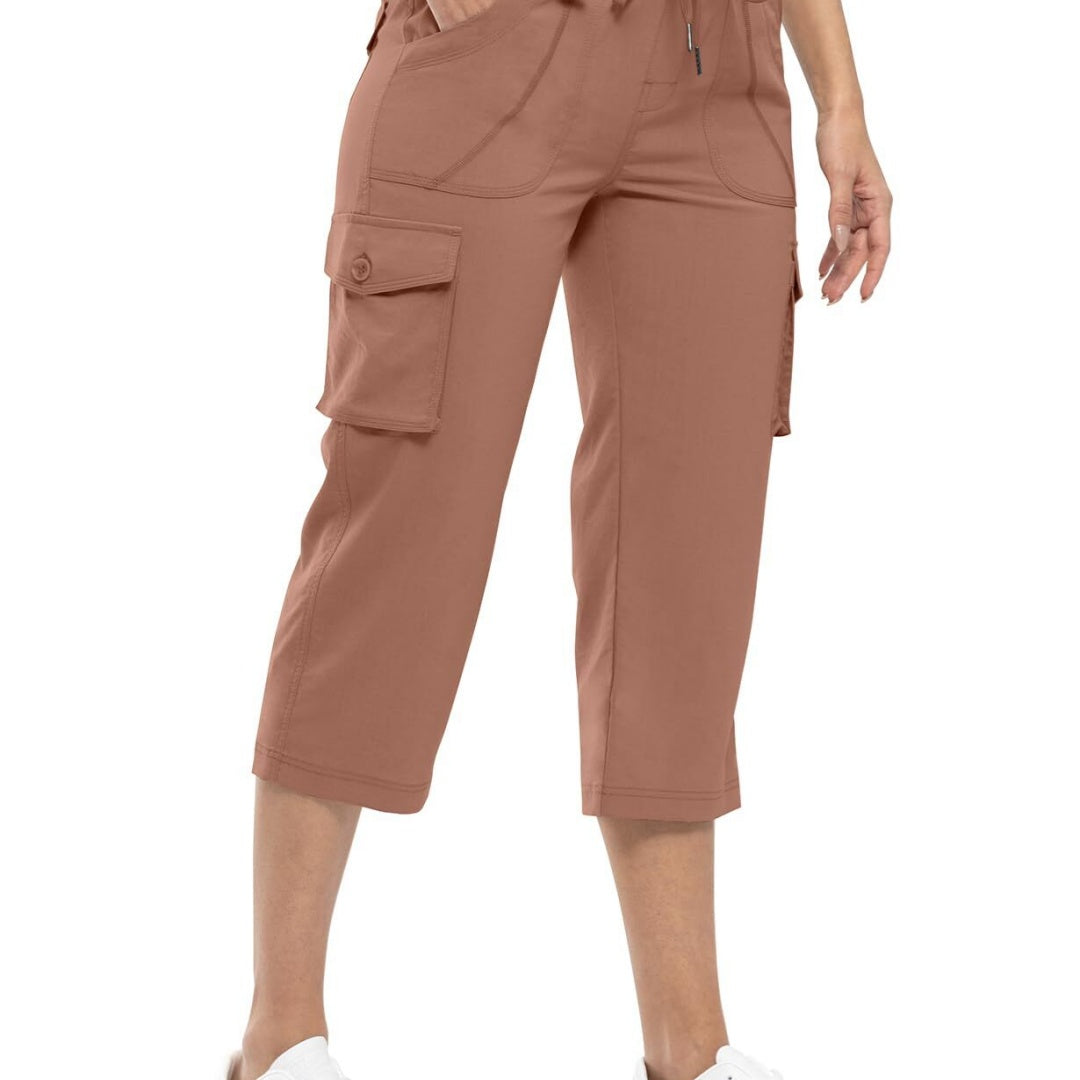🔥Last day promotion-Women’s Loose Fit Lightweight Capri Cargo Pants – Casual 3/4 Trousers with 6 Pockets