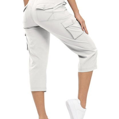 🔥Last day promotion-Women’s Loose Fit Lightweight Capri Cargo Pants – Casual 3/4 Trousers with 6 Pockets