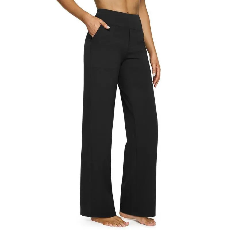 💚Women’s High-Waist Wide Leg Pants – Business Casual Yoga Dress Pants with Pockets