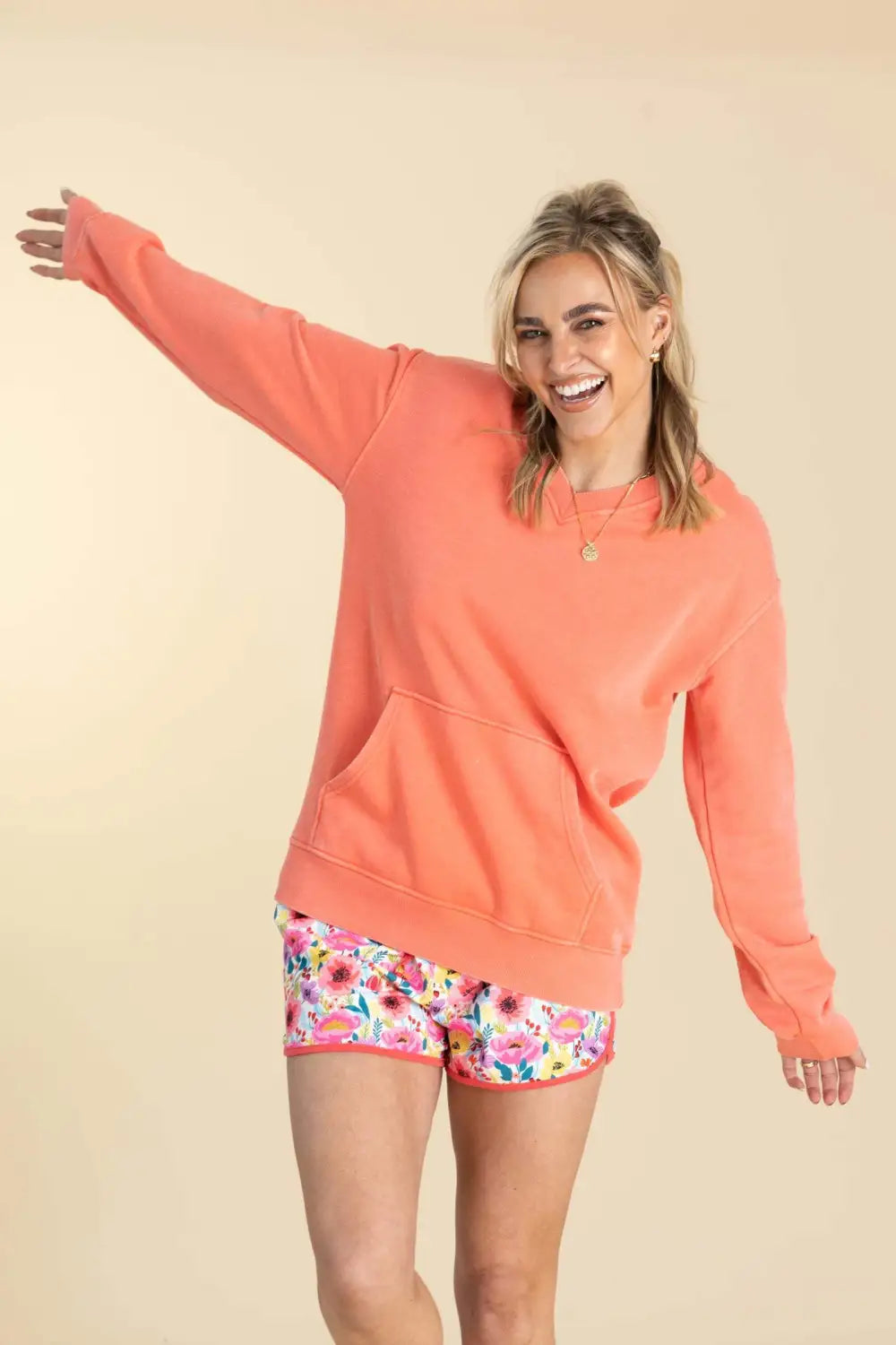 Your Favorite Is Back! Pigment Dyed Cozy Campfire V-Neck Sweatshirt