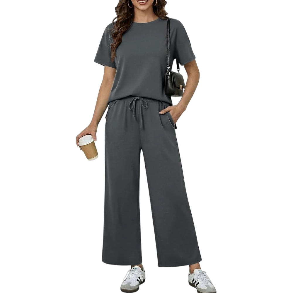 Women's Soft Short-Sleeve Loungewear Set